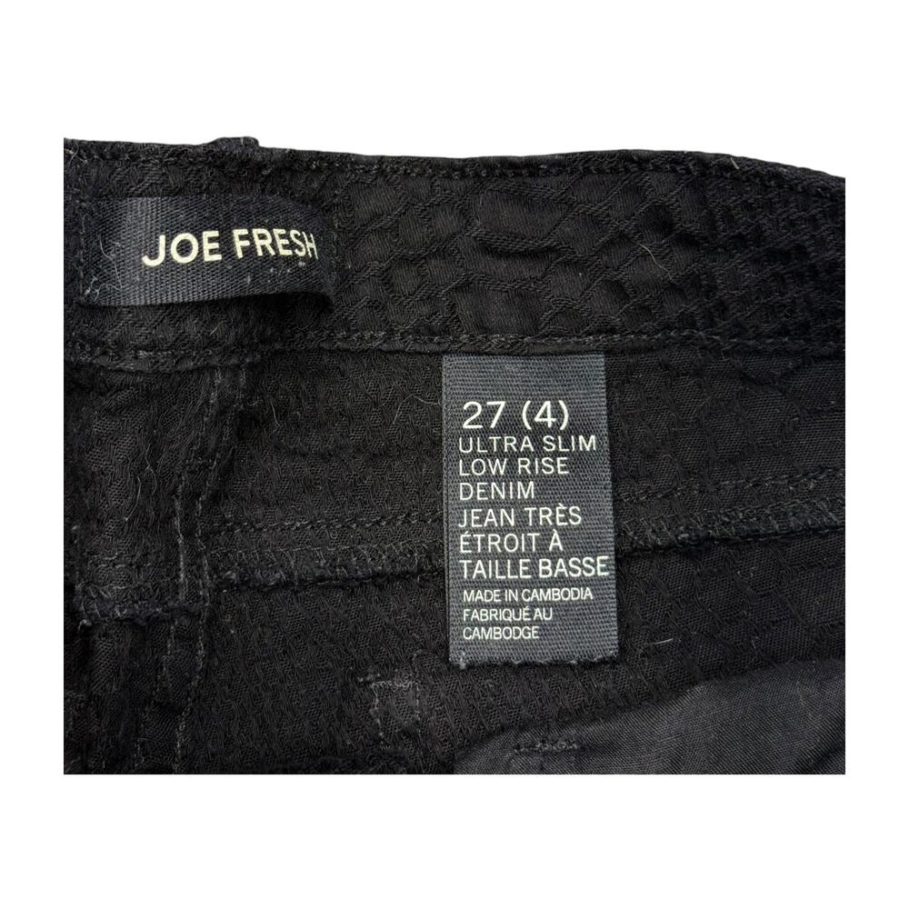 Joe Fresh Black Snake Embossed Low Rise Slim Jeans Size 4 - Picture 6 of 8